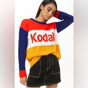 KODAK colour block sweater, red blue yellow white, fits like medium